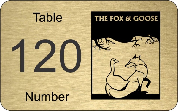 Table Number with Large Logo Self Adhesive